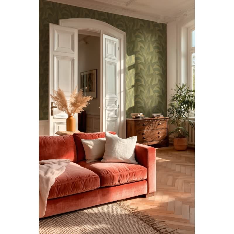 Elegante Vliestapete Grün-Botanical & Dschungel - Exklusiv Vibes & Styles (KG-177109)