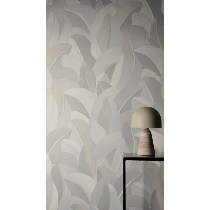 Edle Vliestapete mit Botanical & Dschungel in Beige & Weiß (Vibes & Styles) (KG-177110)