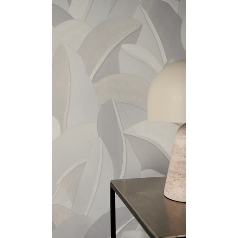 Edle Vliestapete mit Botanical & Dschungel in Beige & Weiß (Vibes & Styles) (KG-177110)