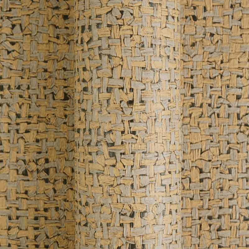 Orange Stoff & Geflecht-Design Vliestapete - Vibes & Styles Kollektion (KG-177112)