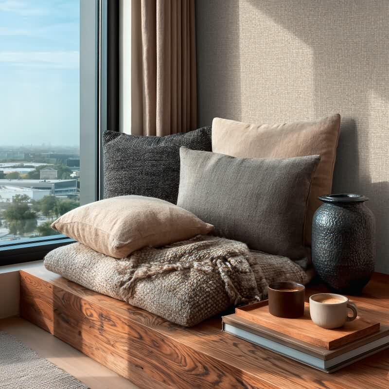 Stoff & Geflecht Vliestapete in Beige & Grau - Vibes & Styles von livingwalls (KG-177114)