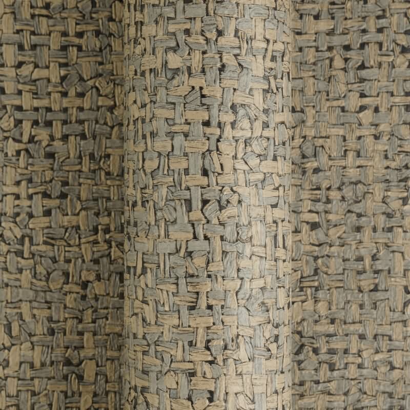 Premium Vliestapete Stoff & Geflecht Braun mit Grau - Vibes & Styles (KG-177115)