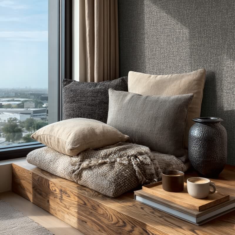 Vliestapete Grau Stoff & Geflecht - Vibes & Styles Edition von livingwalls (KG-177116)