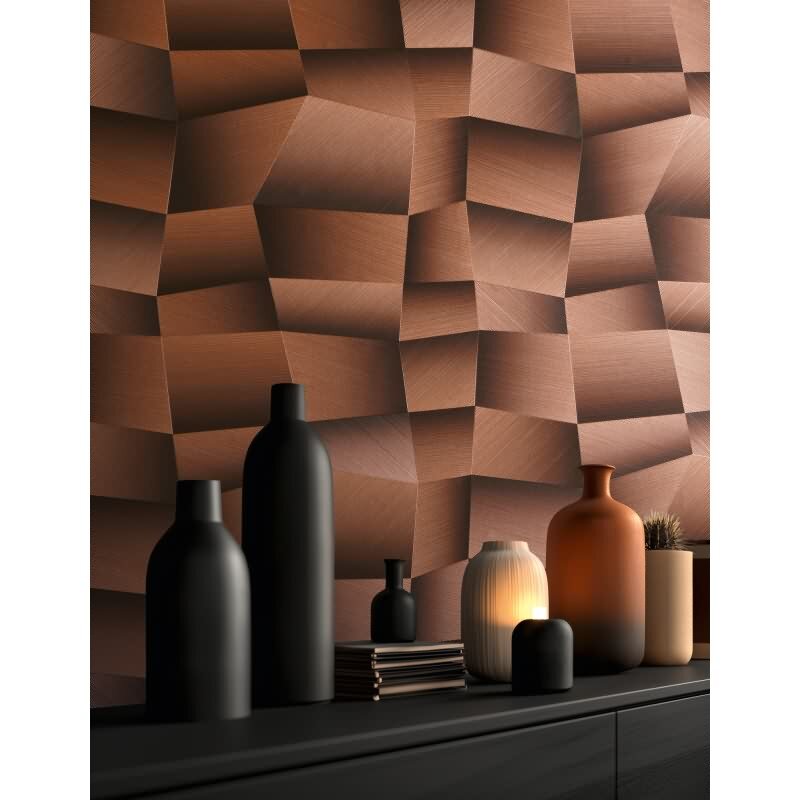 Stilvolle Grafik & Geometrie-Tapete Braun aus Vibes & Styles (KG-177118)