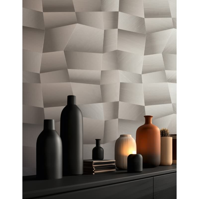 Edle Vliestapete mit Grafik & Geometrie in Grau (Vibes & Styles) (KG-177119)