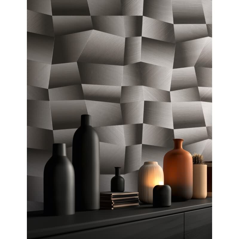 Hochwertige Vliestapete Grafik & Geometrie Grau & Schwarz - Vibes & Styles (KG-177122)