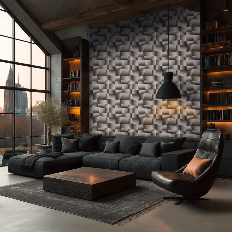 Hochwertige Vliestapete Grafik & Geometrie Grau & Schwarz - Vibes & Styles (KG-177122)