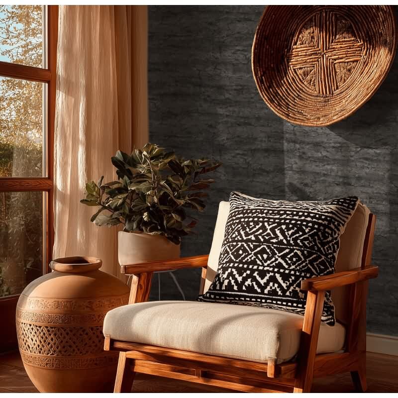 Elegante Vliestapete Schwarz-Stein - Exklusiv Vibes & Styles (KG-177124)