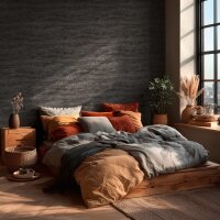 Elegante Vliestapete Schwarz-Stein - Exklusiv Vibes &amp;...