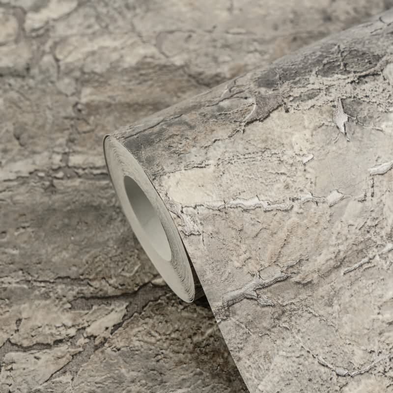 Stein-Muster Vliestapete im Grau-Ton - Vibes & Styles Serie (KG-177127)