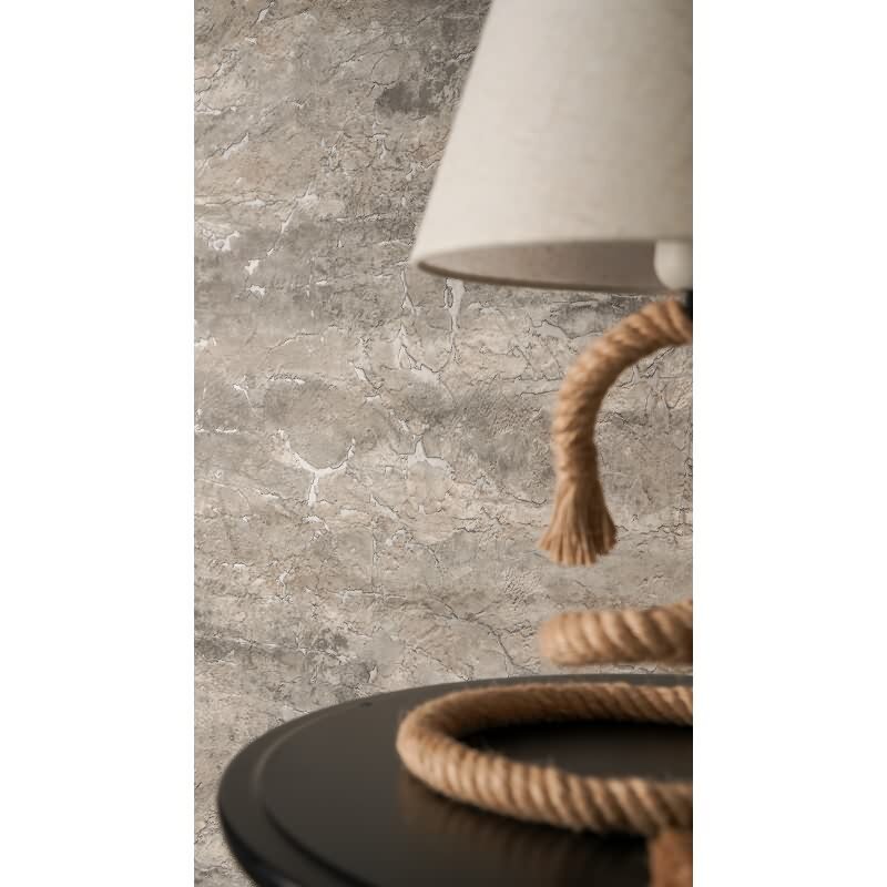 Stein-Muster Vliestapete im Grau-Ton - Vibes & Styles Serie (KG-177127)