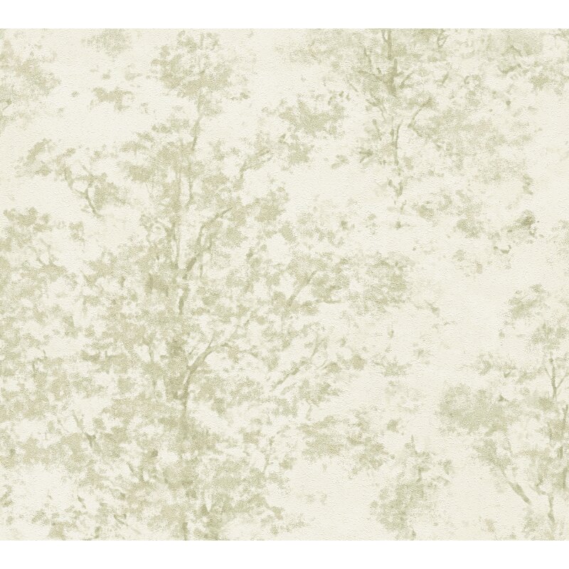 Edle Vliestapete mit Grafik & Geometrie in Beige & Grün (Vibes & Styles) (KG-177132)