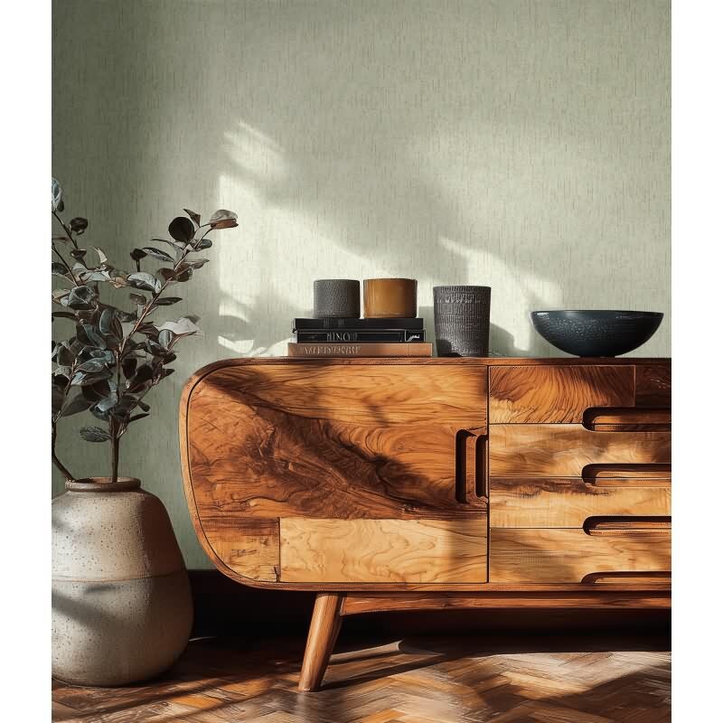 livingwallss Vibes & Styles: Vliestapete mit Uni-Design in Grün (KG-177138)