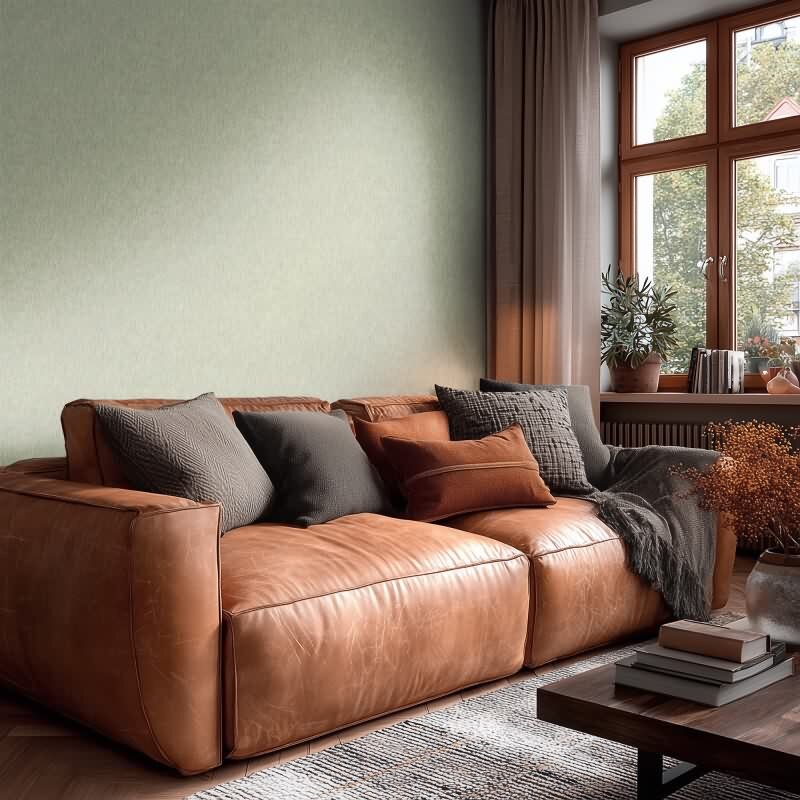 livingwallss Vibes & Styles: Vliestapete mit Uni-Design in Grün (KG-177138)
