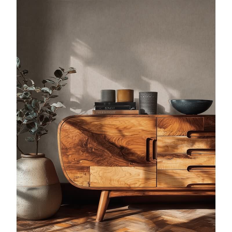 Uni-Muster Vliestapete im Braun-Ton - Vibes & Styles Serie (KG-177141)