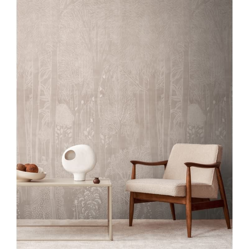 Hochwertige Vliestapete Bäume & Wald Beige & Beige - Vibes & Styles (KG-177148)