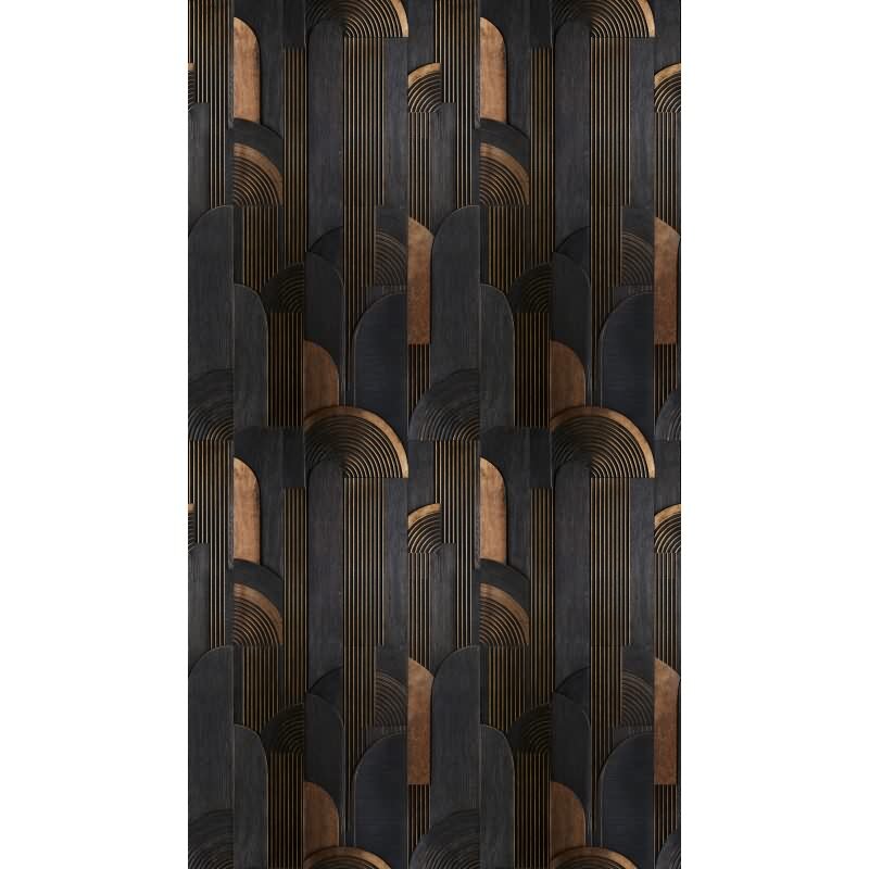 Edle Vliestapete mit Grafik & Geometrie in Schwarz & Braun (Vibes & Styles) (KG-177149)