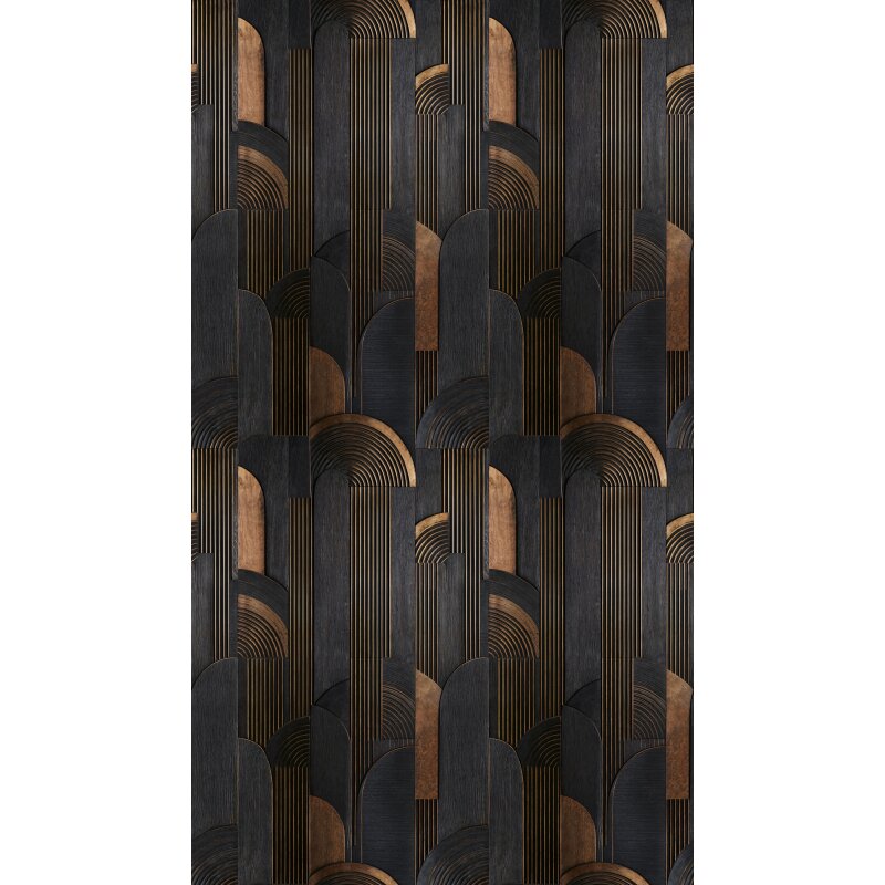 Edle Vliestapete mit Grafik & Geometrie in Schwarz & Braun (Vibes & Styles) (KG-177149)