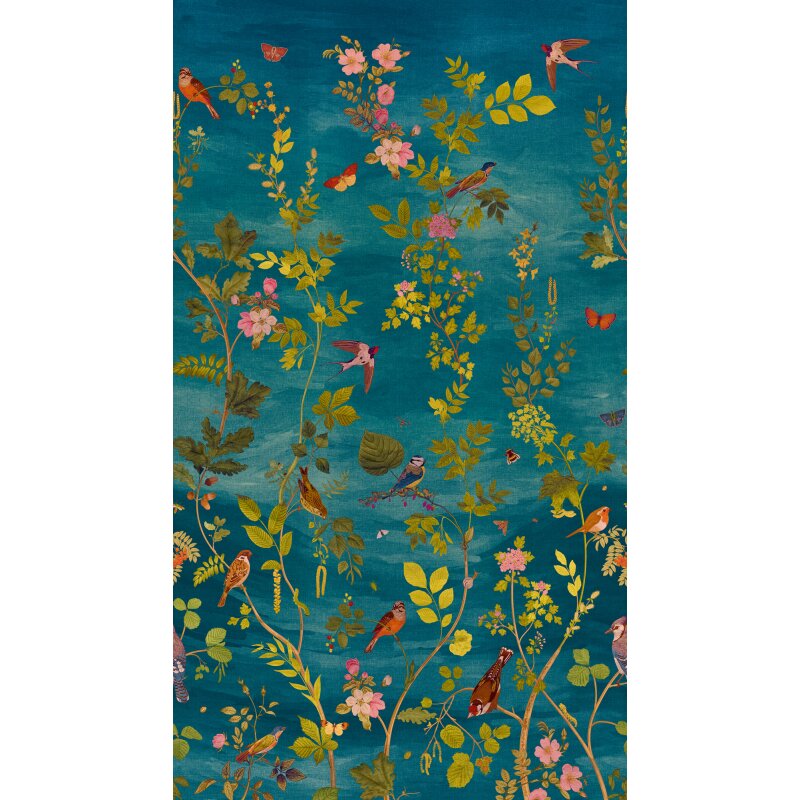 livingwallss Vibes & Styles: Vliestapete mit Blätter & Zweige-Design in Blau (KG-177150)