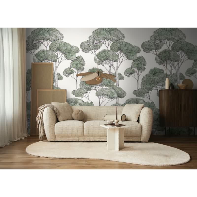 Premium Vliestapete Bäume & Wald Grün mit Schwarz - Vibes & Styles (KG-177153)