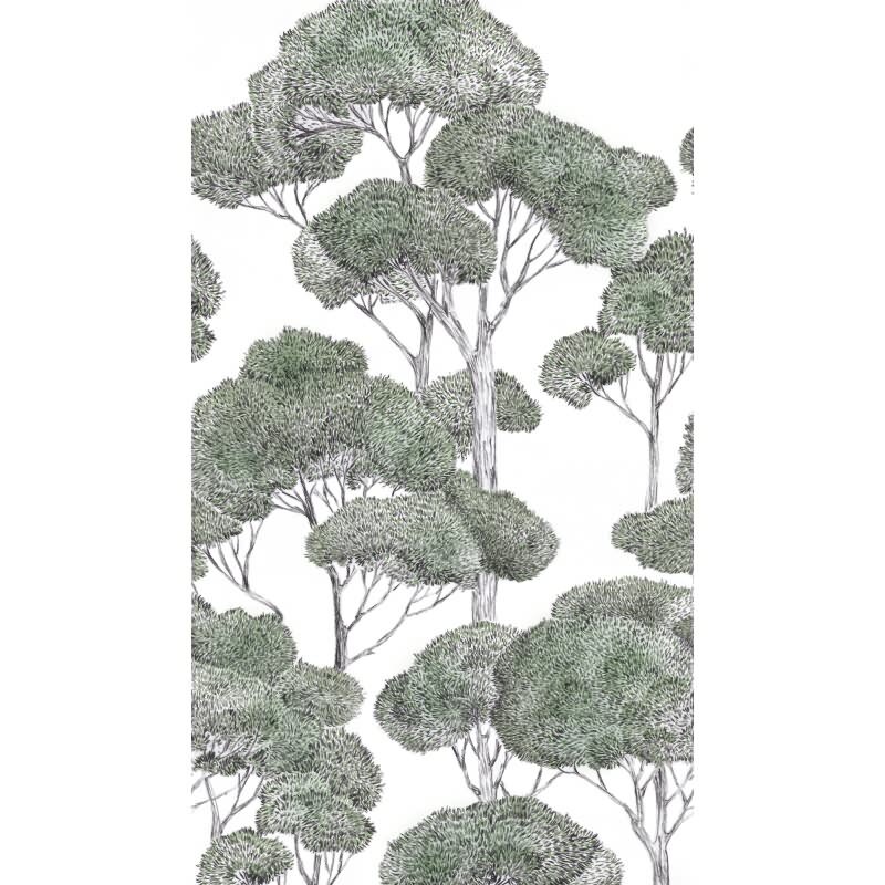 Premium Vliestapete Bäume & Wald Grün mit Schwarz - Vibes & Styles (KG-177153)