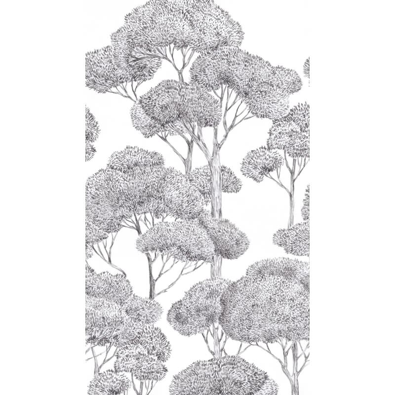 Stilvolle Bäume & Wald-Tapete Grau mit Schwarz aus Vibes & Styles (KG-177154)