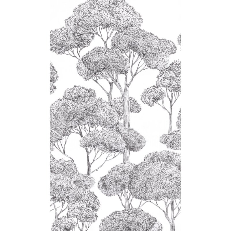 Stilvolle Bäume & Wald-Tapete Grau mit Schwarz aus Vibes & Styles (KG-177154)