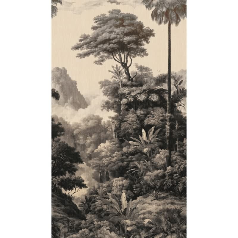 Premium Vliestapete Bäume & Wald Beige mit Schwarz - Vibes & Styles (KG-177156)