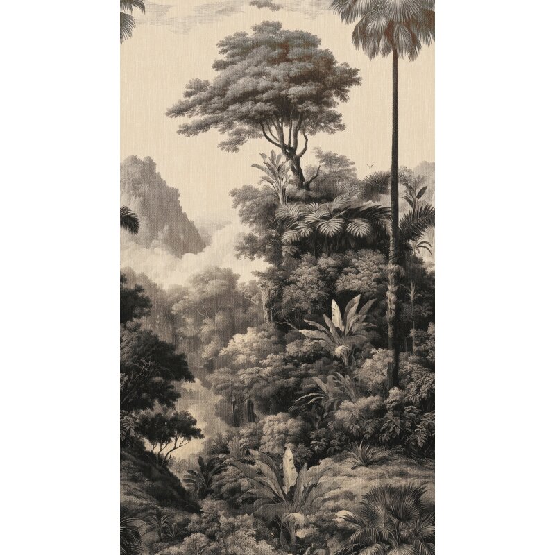 Premium Vliestapete Bäume & Wald Beige mit Schwarz - Vibes & Styles (KG-177156)