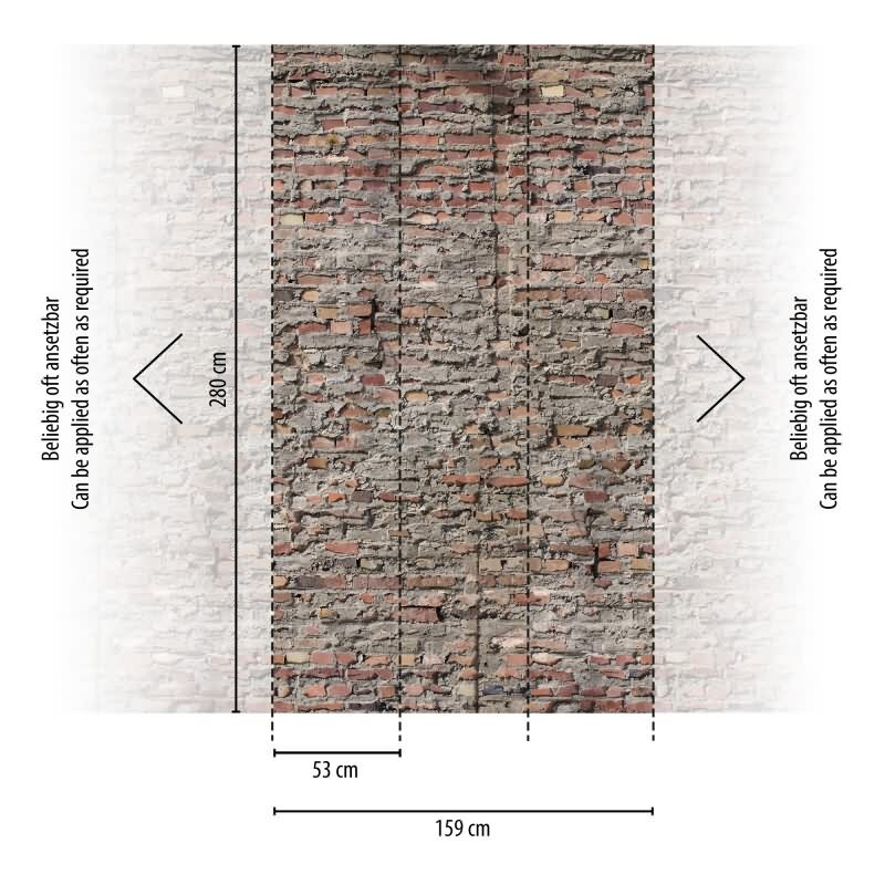 Hochwertige Vliestapete Stein Grau & Rot - Vibes & Styles (KG-177158)