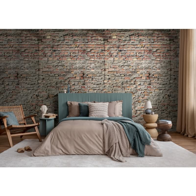 Hochwertige Vliestapete Stein Grau & Rot - Vibes & Styles (KG-177158)