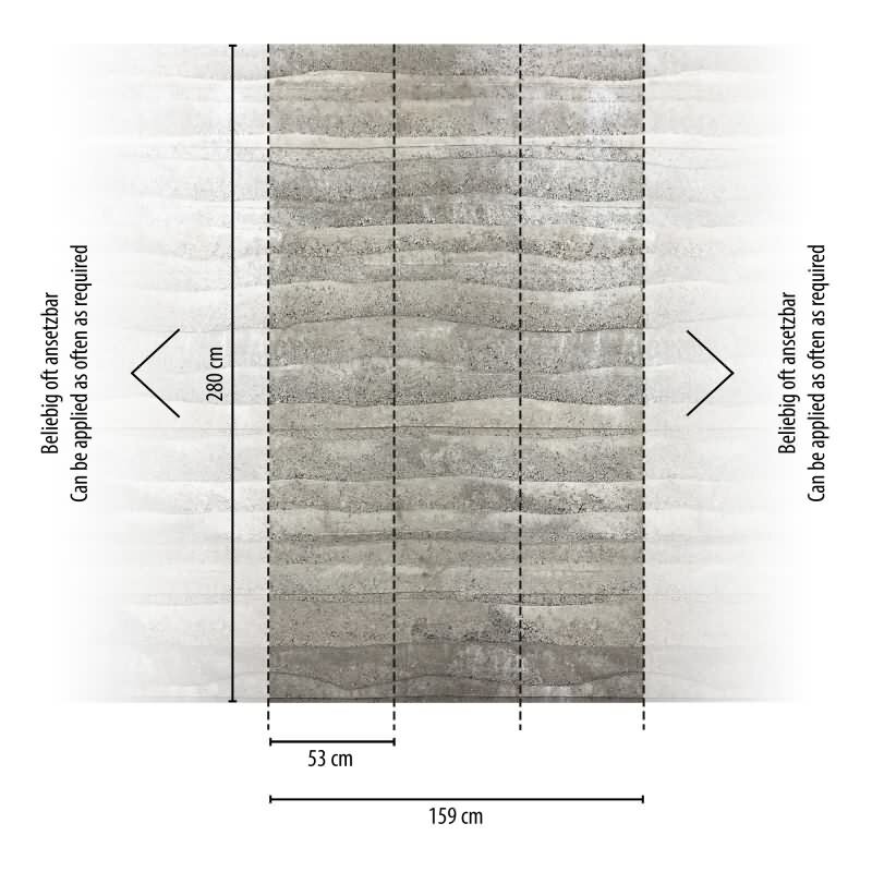 Beton-Muster Vliestapete im Grau-Ton - Vibes & Styles Serie (KG-177159)