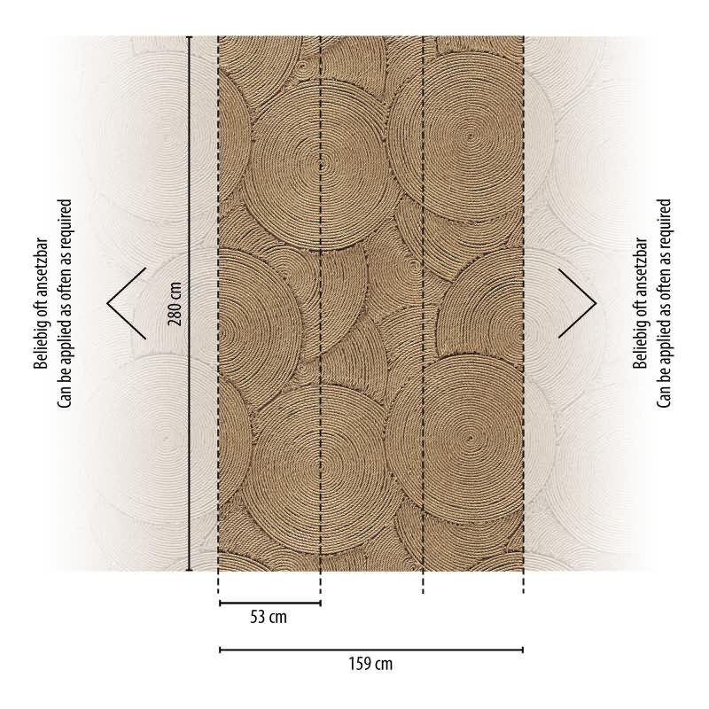Edle Vliestapete mit Punkte & Kreise in Beige & Braun (Vibes & Styles) (KG-177160)
