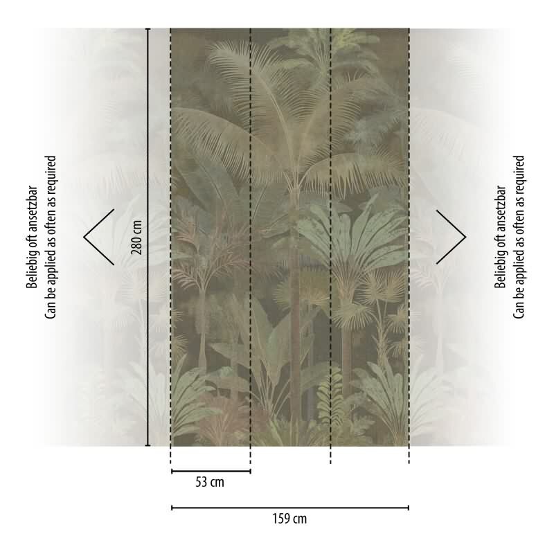Bäume & Wald-Muster Vliestapete im Beige-Ton - Cuba II Serie (KG-177163)