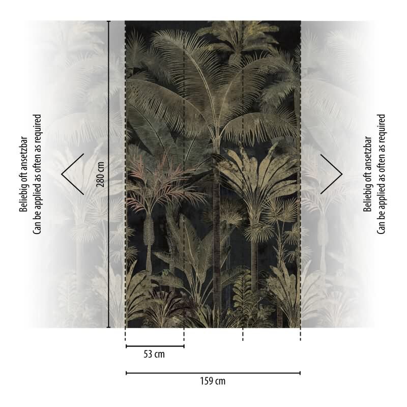 Bäume & Wald Vliestapete in Schwarz & Grün - Cuba II von AS-Creation (KG-177164)