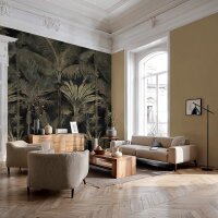 B&auml;ume &amp; Wald Vliestapete in Schwarz &amp;...