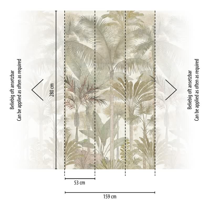 AS-Creations Cuba II: Vliestapete mit Bäume & Wald-Design in Beige (KG-177165)