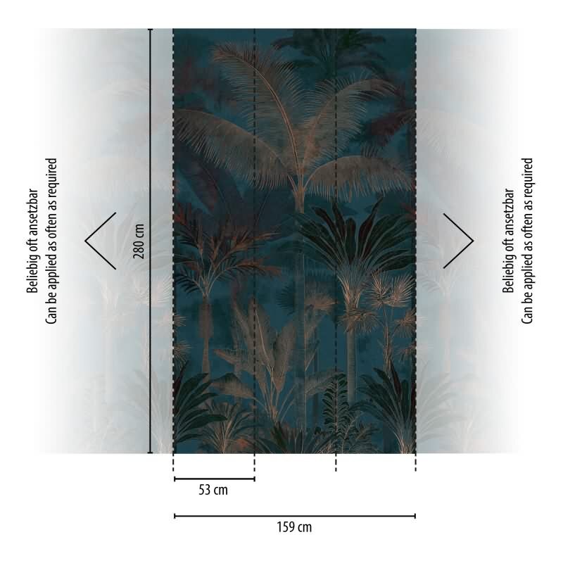 Vliestapete Blau Bäume & Wald - Cuba II Edition von AS-Creation (KG-177166)