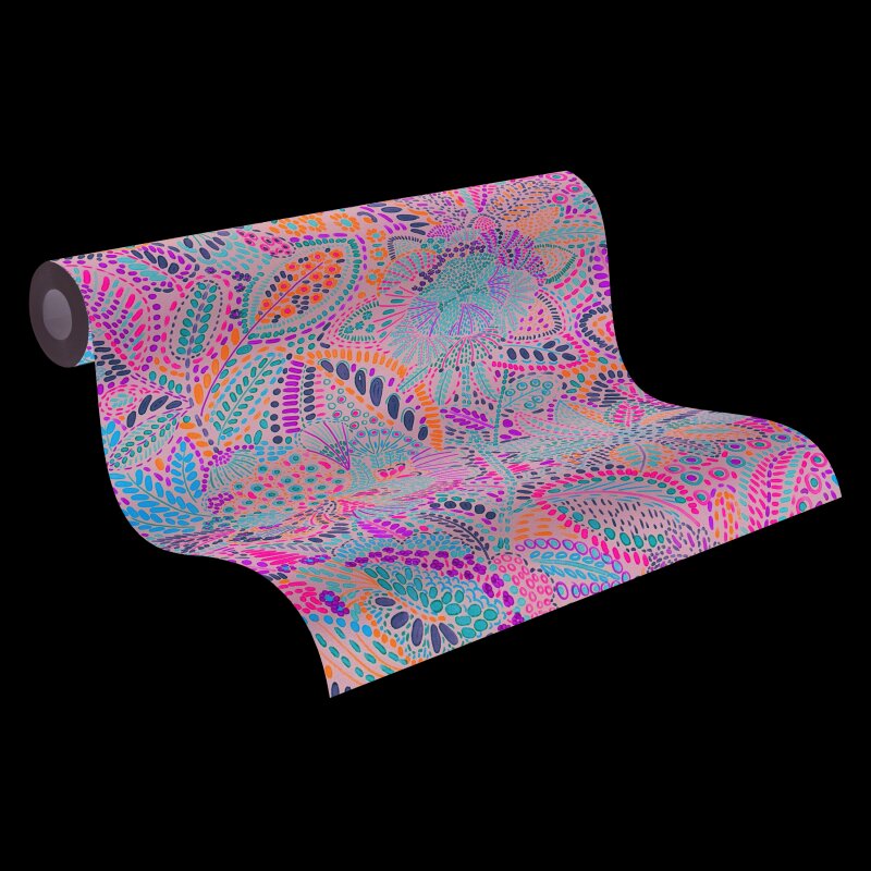 Hochwertige Vliestapete Blätter & Zweige Blau & Grün - Cuba II (KG-177167)