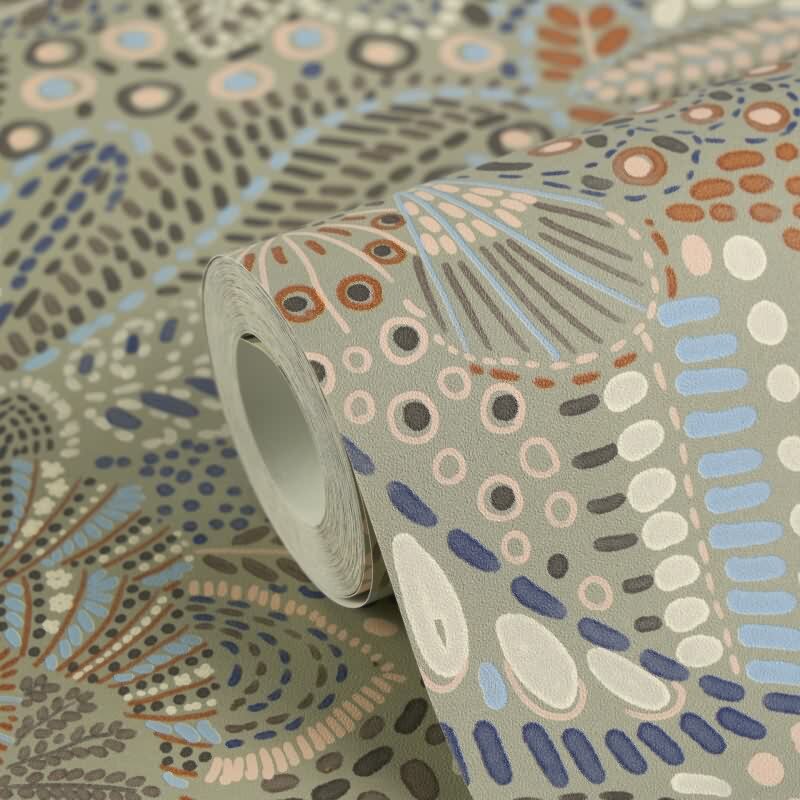 Elegante Vliestapete Grau-Blätter & Zweige - Exklusiv Cuba II (KG-177169)