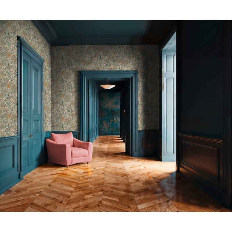 Elegante Vliestapete Grau-Blätter & Zweige - Exklusiv Cuba II (KG-177169)