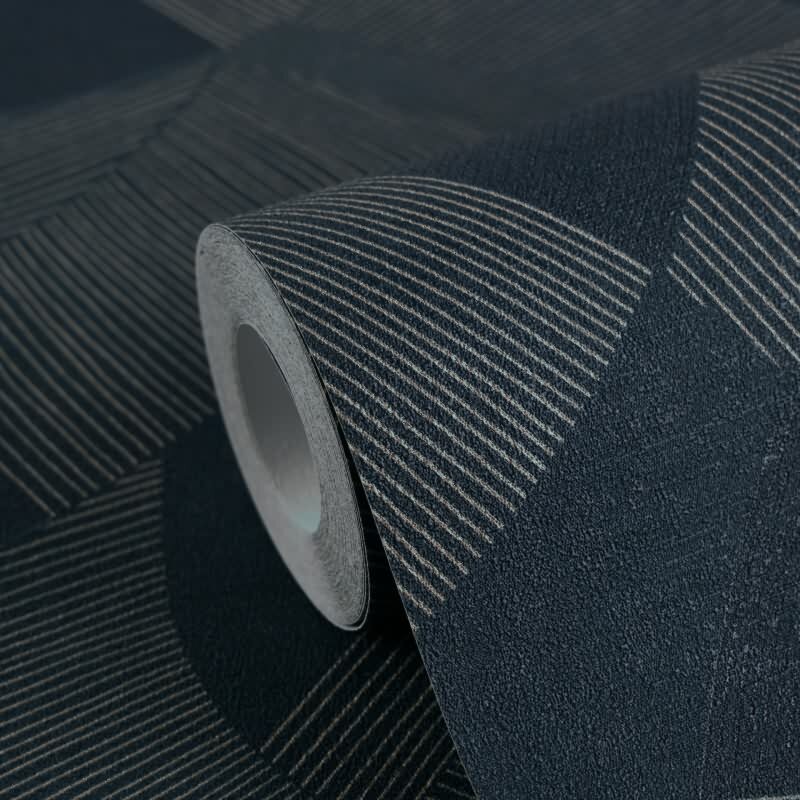 Edle Vliestapete mit Muster in Blau & Beige (Cuba II) (KG-177172)