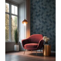 Edle Vliestapete mit Muster in Blau &amp; Beige (Cuba II)...