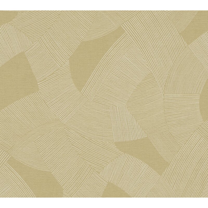 Edle Vliestapete mit Muster in Braun & Gelb (Cuba II) (KG-177173)