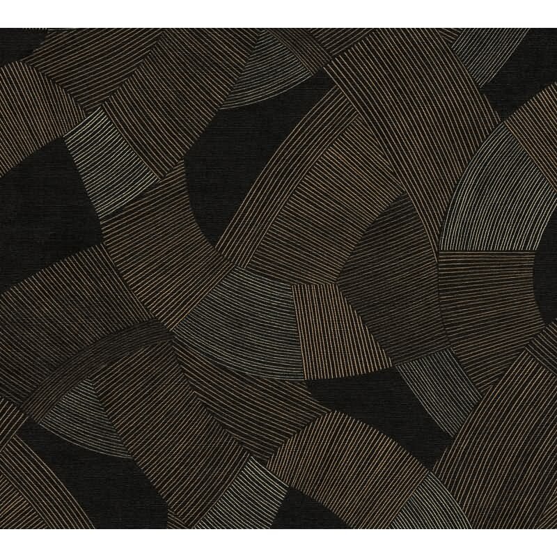 Muster-Muster Vliestapete im Schwarz-Ton - Cuba II Serie (KG-177174)