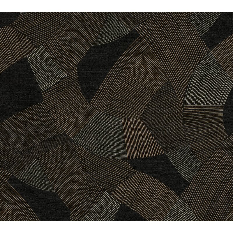 Muster-Muster Vliestapete im Schwarz-Ton - Cuba II Serie (KG-177174)