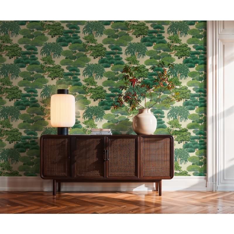 Grün Bäume & Wald-Design Vliestapete - Cuba II Kollektion (KG-177175)