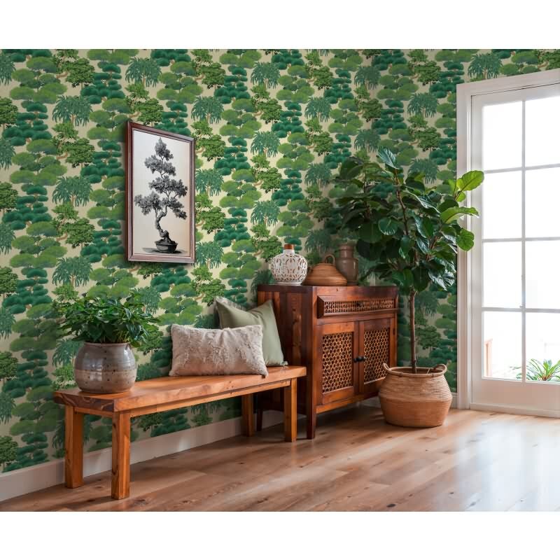 Grün Bäume & Wald-Design Vliestapete - Cuba II Kollektion (KG-177175)