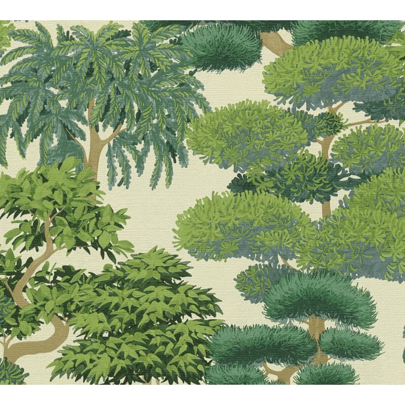 Grün Bäume & Wald-Design Vliestapete - Cuba II Kollektion (KG-177175)