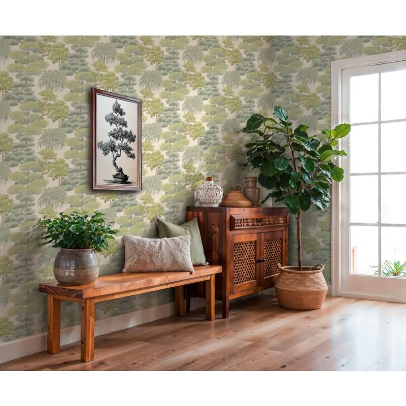 Grün Bäume & Wald-Design Vliestapete - Cuba II Kollektion (KG-177177)